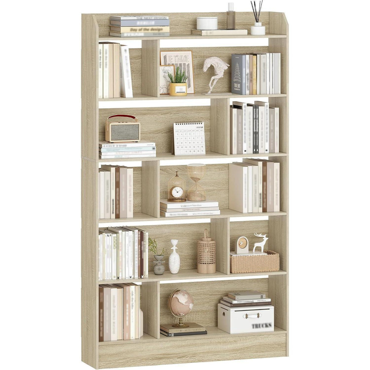 Bücherregal 6 Fächer – Eichenbeige, 24 x 100 x 170 cm