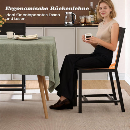 Esszimmerstühle 4er Set, Metallgestell, Schwarz