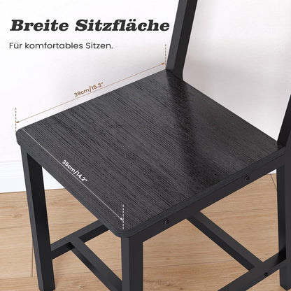 Esszimmerstühle 4er Set, Metallgestell, Schwarz