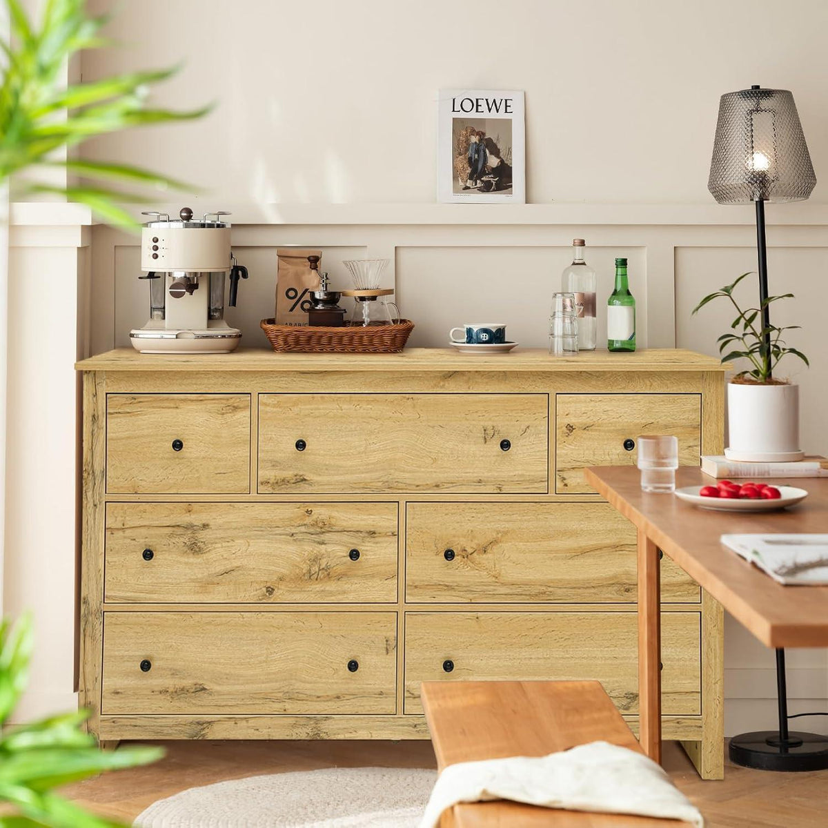 Kommode mit 7 Schubladen – Sideboard für Wohnzimmer & Schlafzimmer