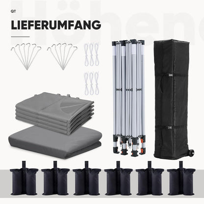 Faltpavillon 3x6m wasserdicht – Partyzelt mit Seitenwänden