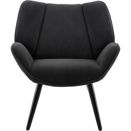 Lounge Sessel Cord Flügellehne Dunkelgrau – Bequemer Relax Sessel