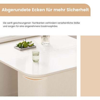 Guyii Quadratischer Esstisch Cremeweiß – Moderner Küchentisch