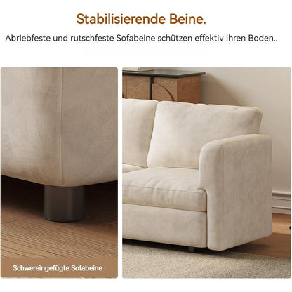 Ecksofa Stoff Modern 7-Sitzer mit Ottomane