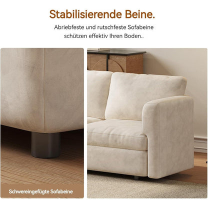 Ecksofa Stoff Modern, 5-Sitzer mit Ottomanen