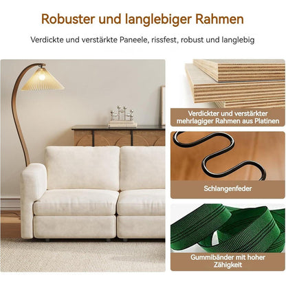 Ecksofa Stoff Modern, 6-Sitzer mit Ottomane