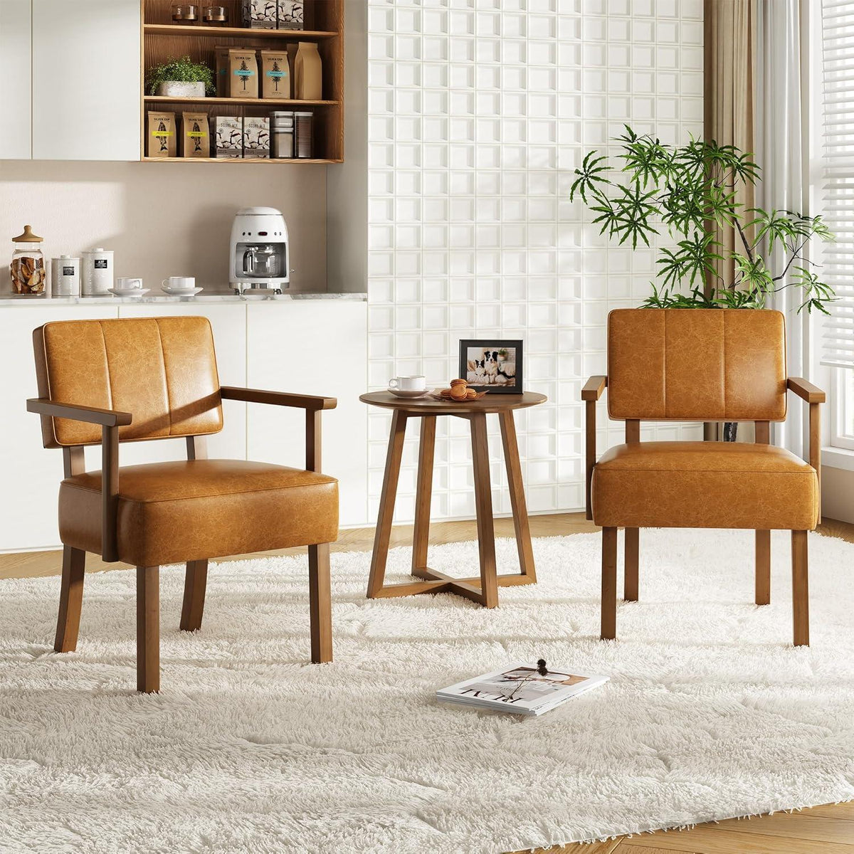Lounge Sessel Braun – Bequemer Wohnzimmerstuhl in Lederoptik