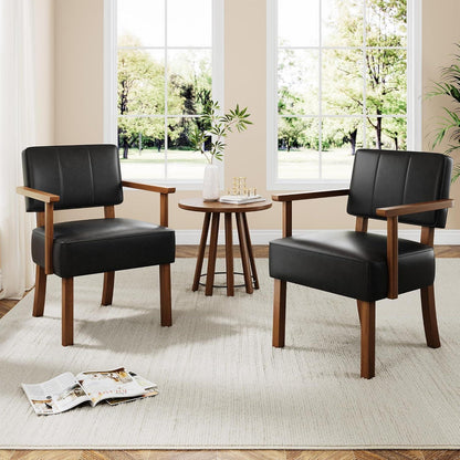 Lounge Sessel Schwarz – Bequemer Wohnzimmerstuhl in Lederoptik