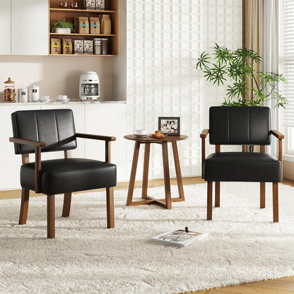 Lounge Sessel Schwarz – Bequemer Wohnzimmerstuhl in Lederoptik