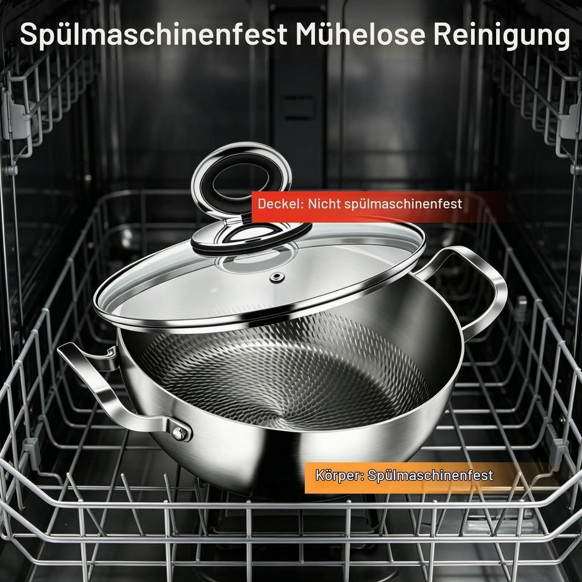 Titan Schmorpfanne 28cm mit Deckel – 10 Liter, Antihaftbeschichtung