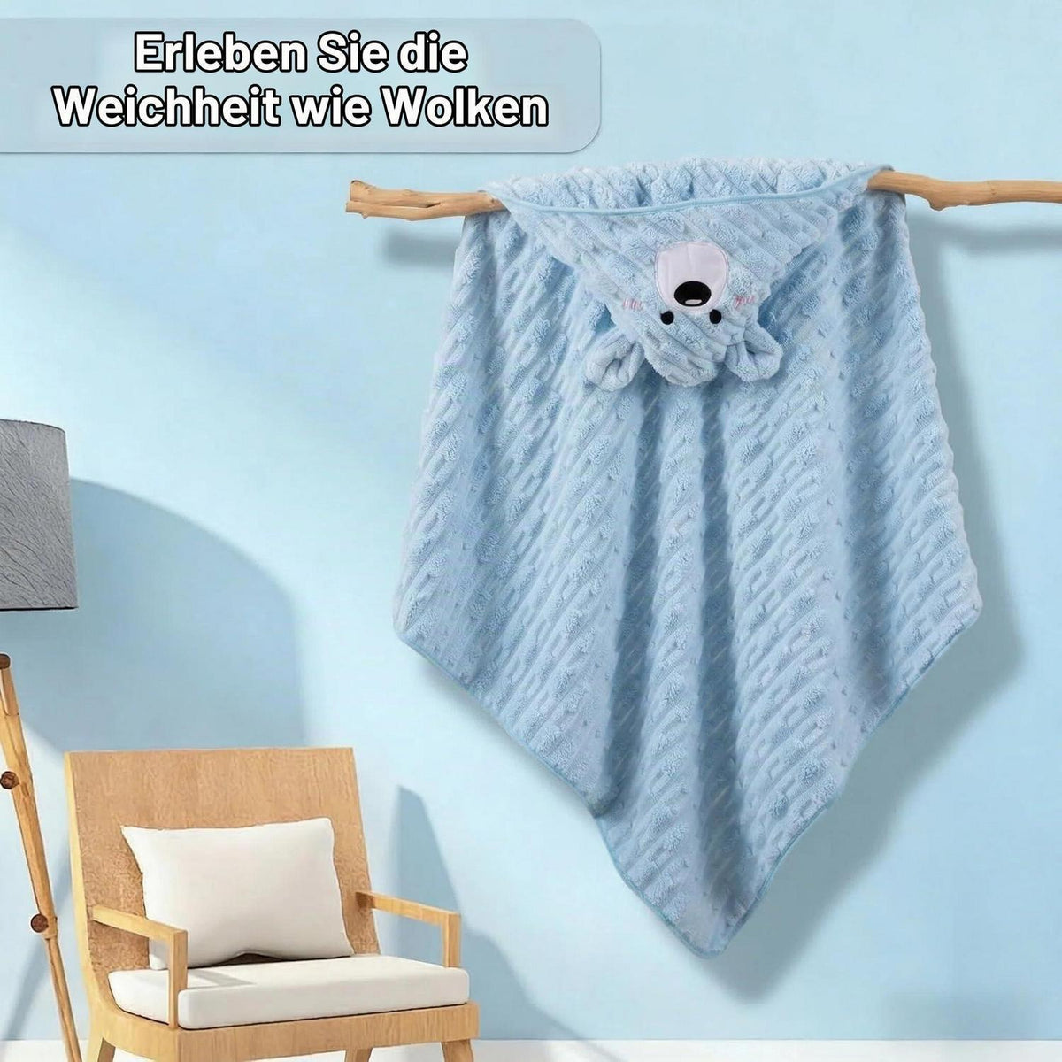 Kapuze Babyhandtuch Fleece, Kuschelig & Saugstark, Blau
