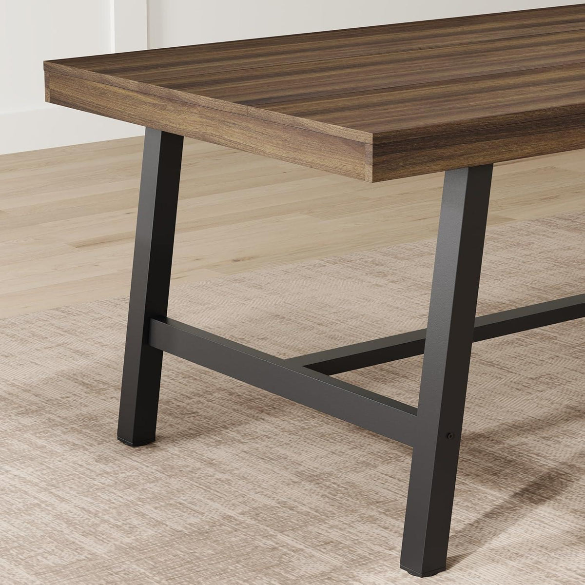 Langer Esstisch 180cm Holzoptik Industrial Stil für 6-8 Personen