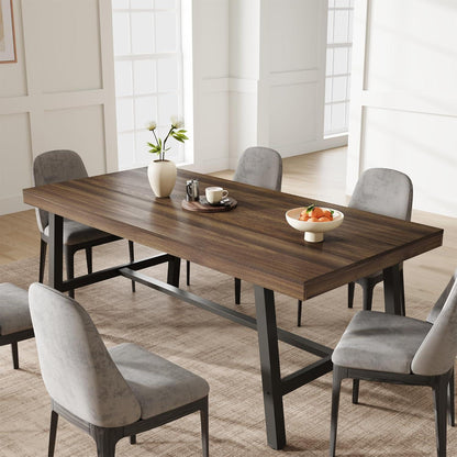 Langer Esstisch 180cm Holzoptik Industrial Stil für 6-8 Personen