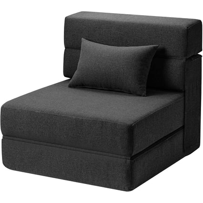 Klappbarer Schlafsessel 4-in-1 – Schwarz, Platzsparendes Futon-Sofa