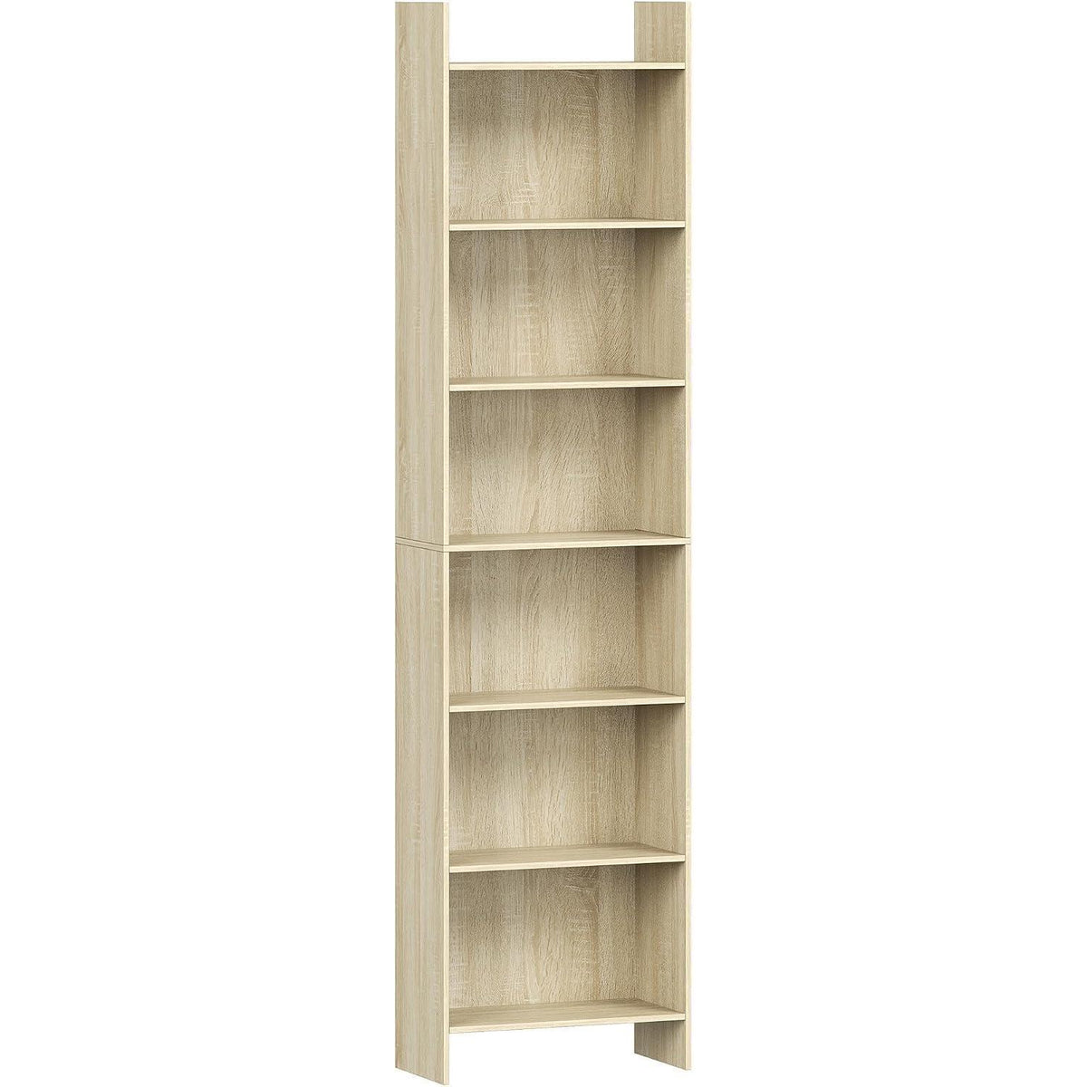 7-Fächriges Bücherregal Eichenbeige – Standregal & Raumteiler