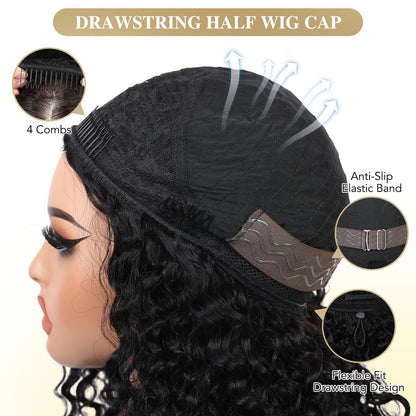 Burmese Curly Echthaar Halbperücke – 20 Zoll, Spiral Locken