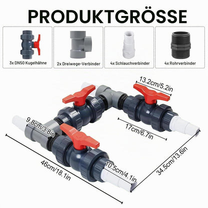 Bypass Set für Pool & Wärmepumpe – 50mm Anschluss Set