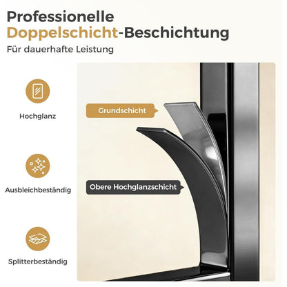 Barhocker mit Lehne & Fußstütze – Grau, Metallgestell
