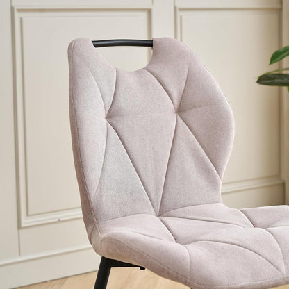 Runder Esstisch Set mit 4 Polsterstühlen im Nordic Stil