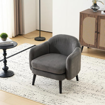 Gepolsterter Cord-Sessel Dunkelgrau – Modern & Bequem
