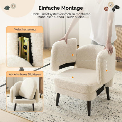 Gepolsterter Teddy-Sessel Beige – Modern & Bequem