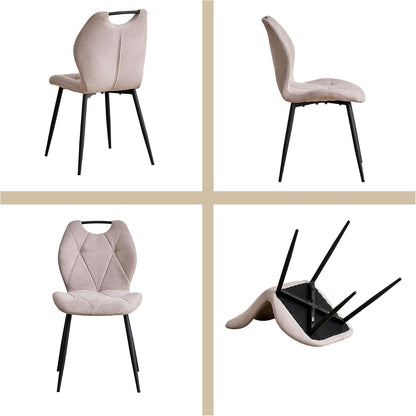 5-teiliges Esszimmer-Set: 140cm Tisch + 4 gepolsterte Stühle