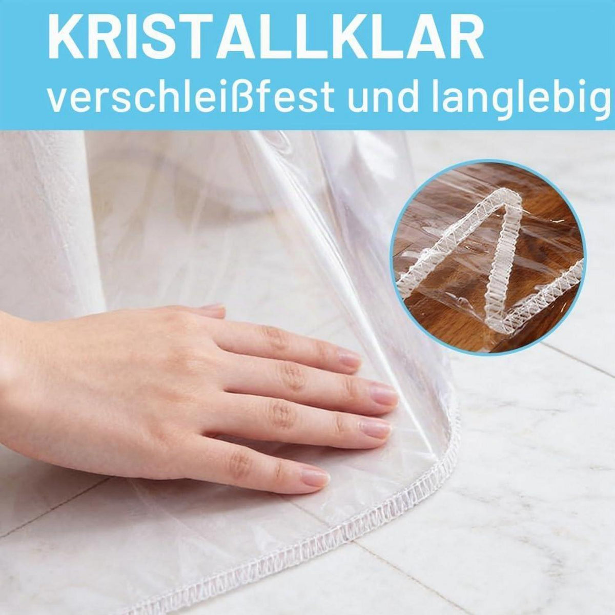 Transparente Tischdecke PVC – Rund 150cm, Abwaschbar & Vielseitig
