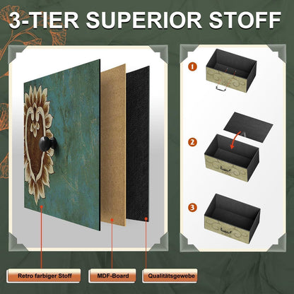 Boho Kommode mit 8 Stoffschubladen & Stahlrahmen