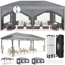 3x6m Faltpavillon wasserdicht mit 6 Seitenteilen – Grau