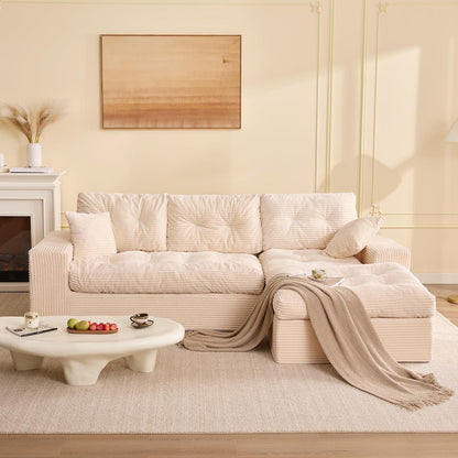 3-Sitzer Ecksofa Beige – Modulares Sofa mit Recamiere