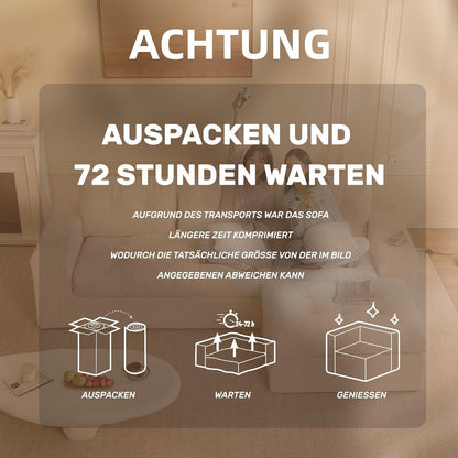 3-Sitzer Ecksofa Beige – Modulares Sofa mit Recamiere