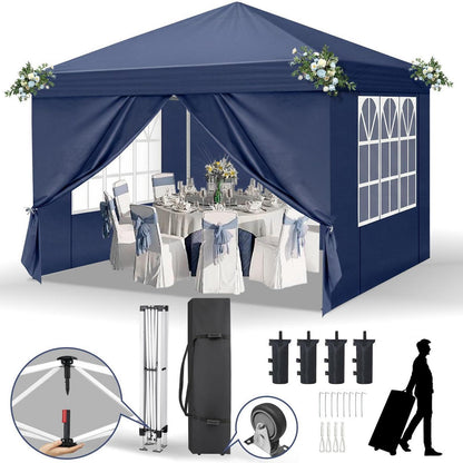 3x3m Faltpavillon mit Seitenteilen – UV-Schutz & Höhenverstellbar