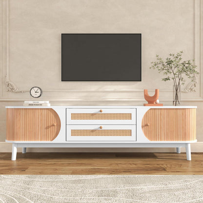 TV-Bank Landhausstil mit Rattan & Holz – 170cm