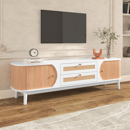 TV-Bank Landhausstil mit Rattan & Holz – 170cm
