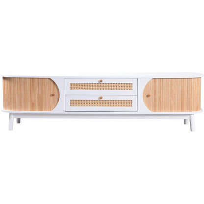 TV-Bank Landhausstil mit Rattan & Holz – 170cm