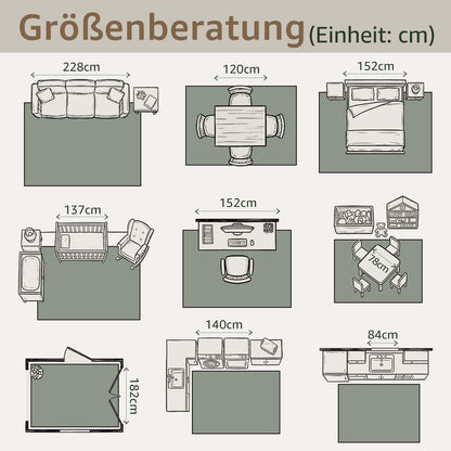 Vintage Kurzflor Teppich Grau 200x280 cm – Waschbar & Faltbar