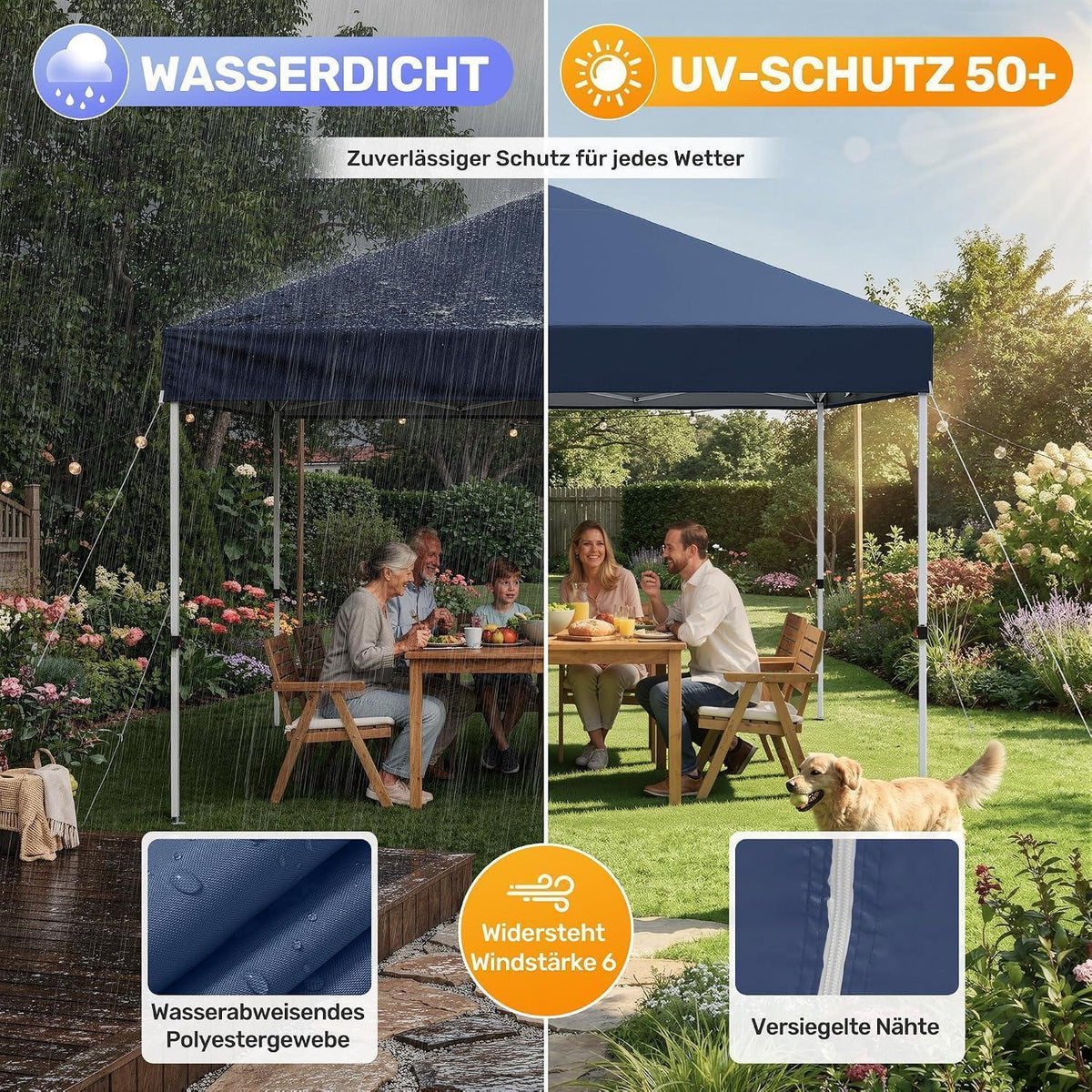 3x3 Pavillon Wasserdicht & Stabil – Partyzelt für Garten & Camping