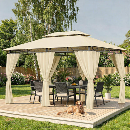 Gartenpavillon 3x4 Wasserdicht mit Seitenwänden & UV-Schutz