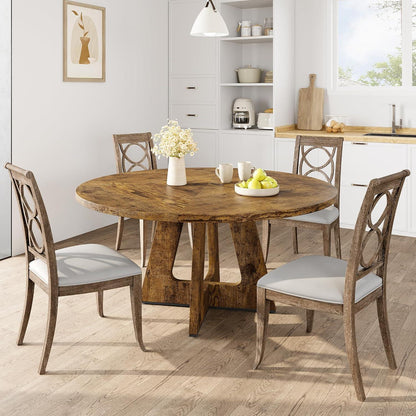 Runder Esstisch 120cm | Küchentisch für 4-6 Personen | Vintage Stil