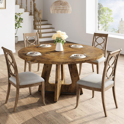 Runder Esstisch 120cm | Küchentisch für 4-6 Personen | Vintage Stil