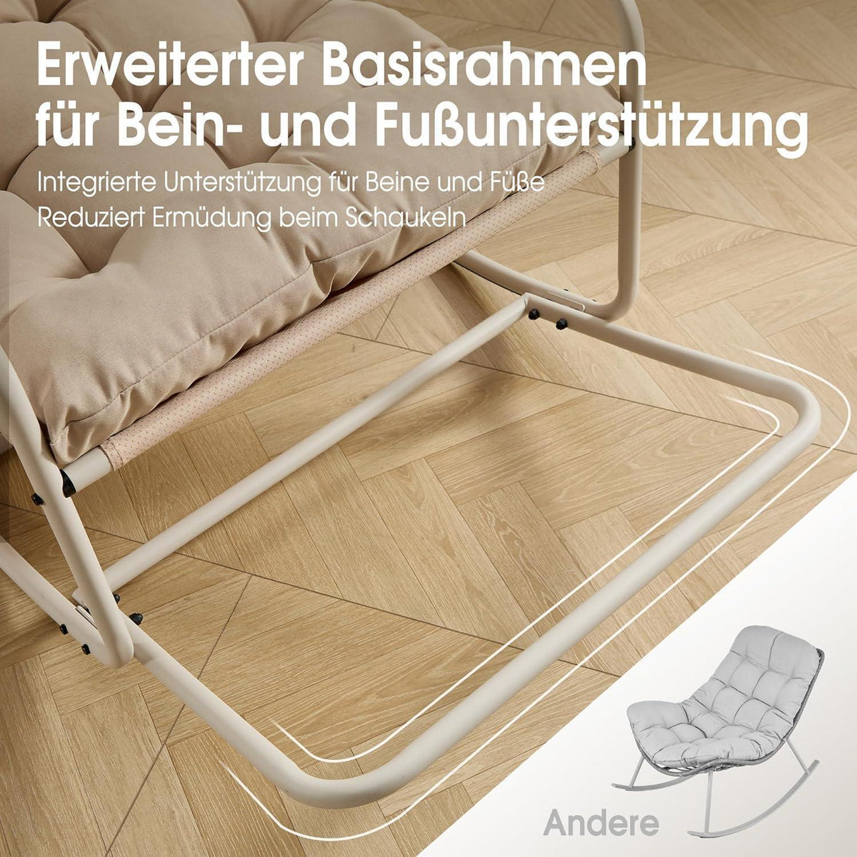 Übergroßer Schaukelstuhl – Gemütlicher Papasan Stuhl für Innen & Außen