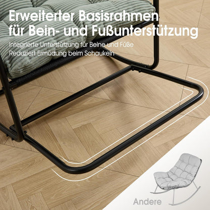 Übergroßer Schaukelstuhl – Gemütlicher Papasan Stuhl Grün