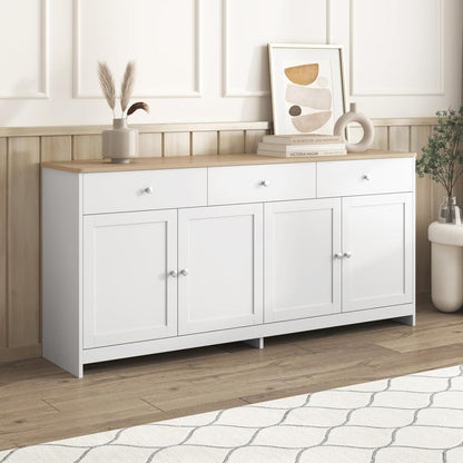 Küchenschrank Sideboard Weiß 160cm mit Arbeitsplatte & Stauraum