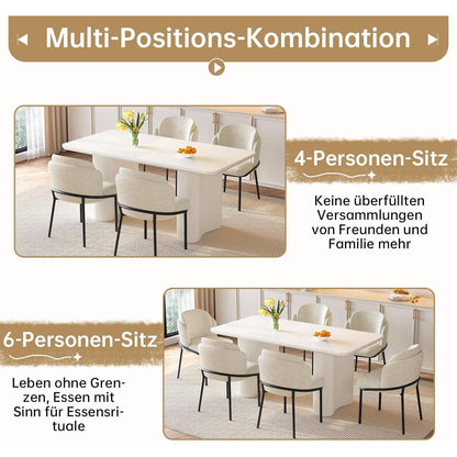 Essgruppe 5-teilig Creme Weiß – Skandinavisch Modern