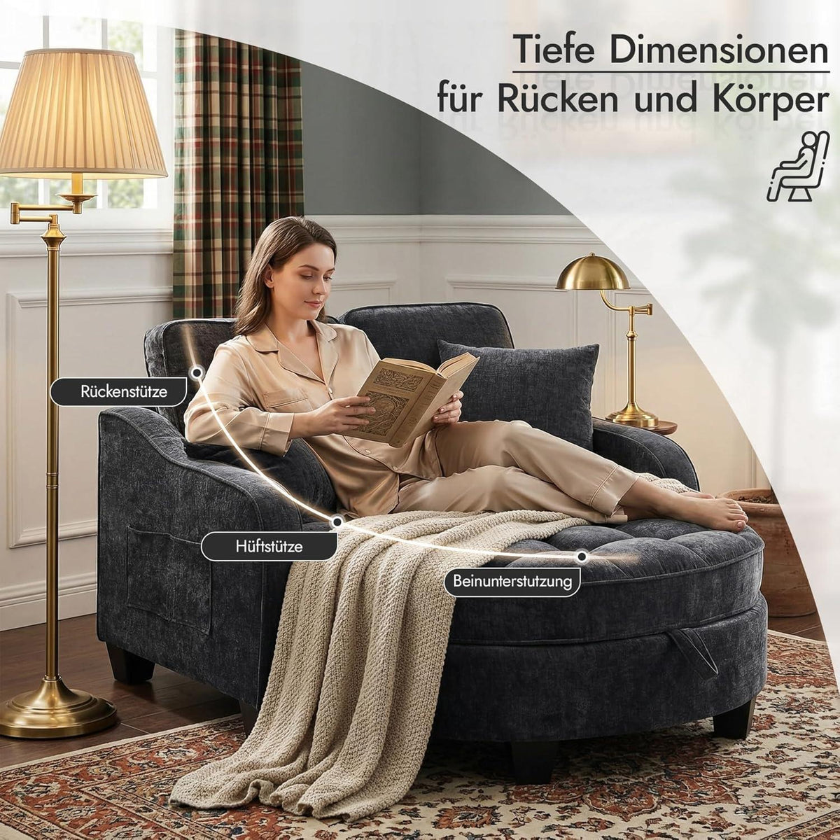 Schlafsofa Schwarz – Kompakt & Platzsparend mit Kissen