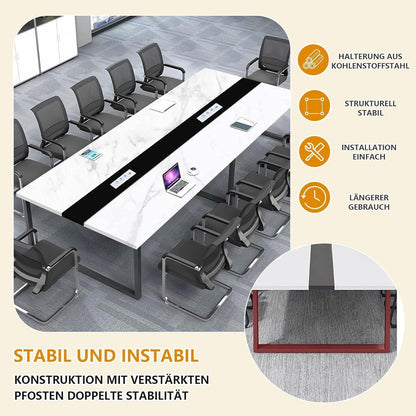 Konferenztisch C 240x120cm mit Kabeldurchführung – Modern & Stabil