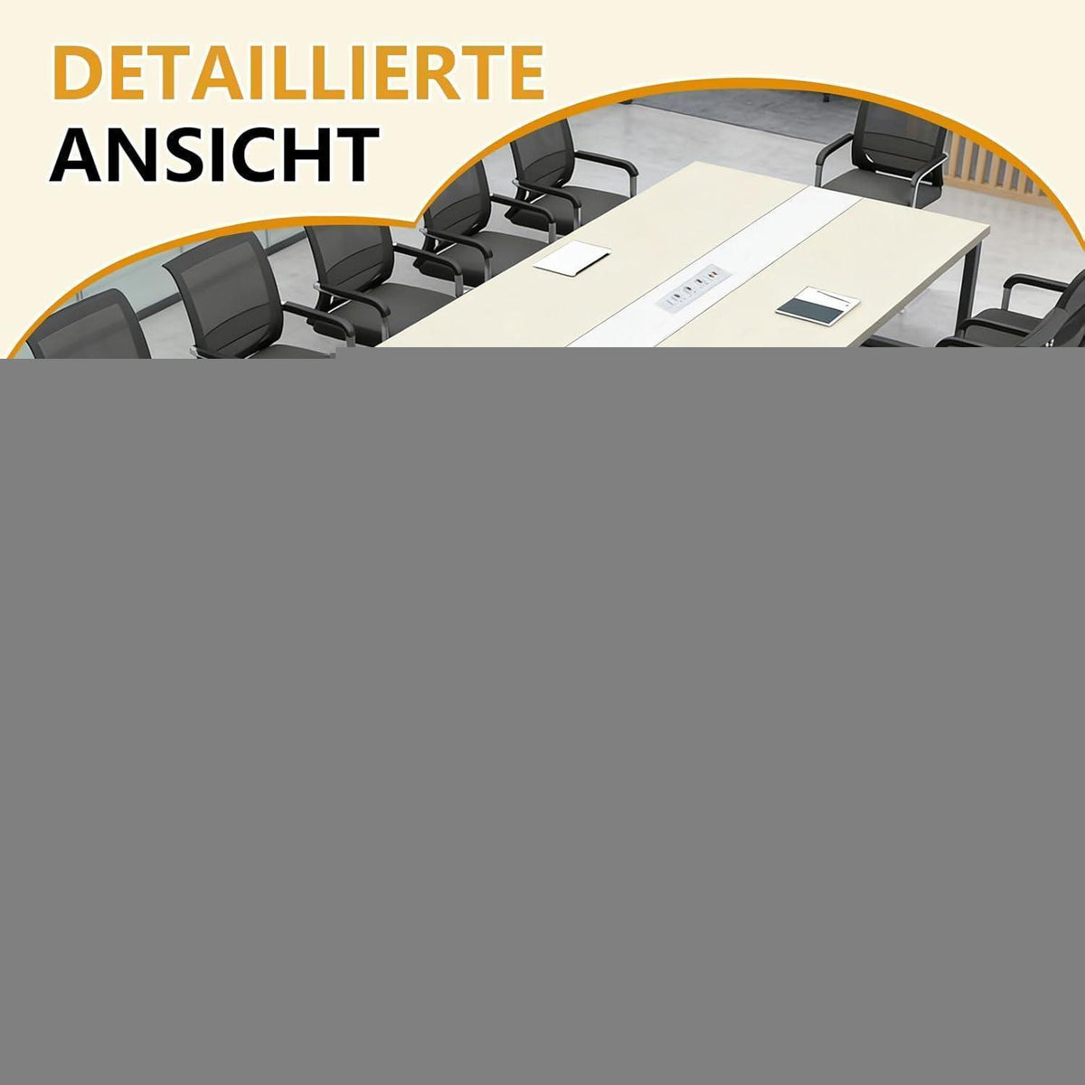 Konferenztisch M1 – Großes Besprechungstisch mit Kabelmanagement