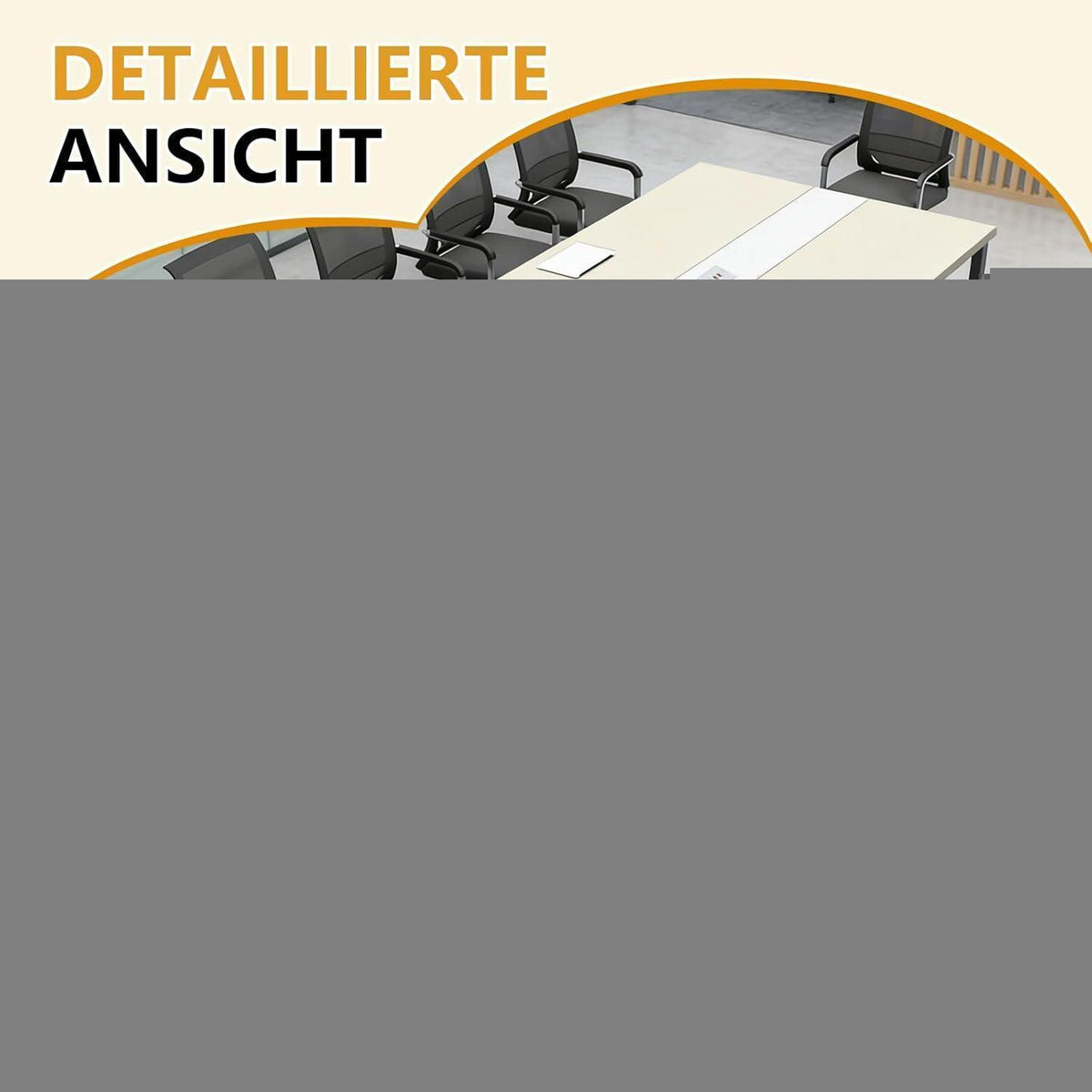 Konferenztisch groß mit Kabelmanagement – Modern & Stabil