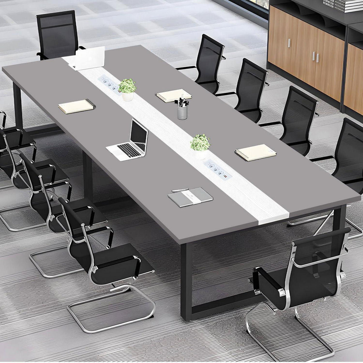 Konferenztisch Modern mit Kabeldurchführung – N 400 x 100 cm