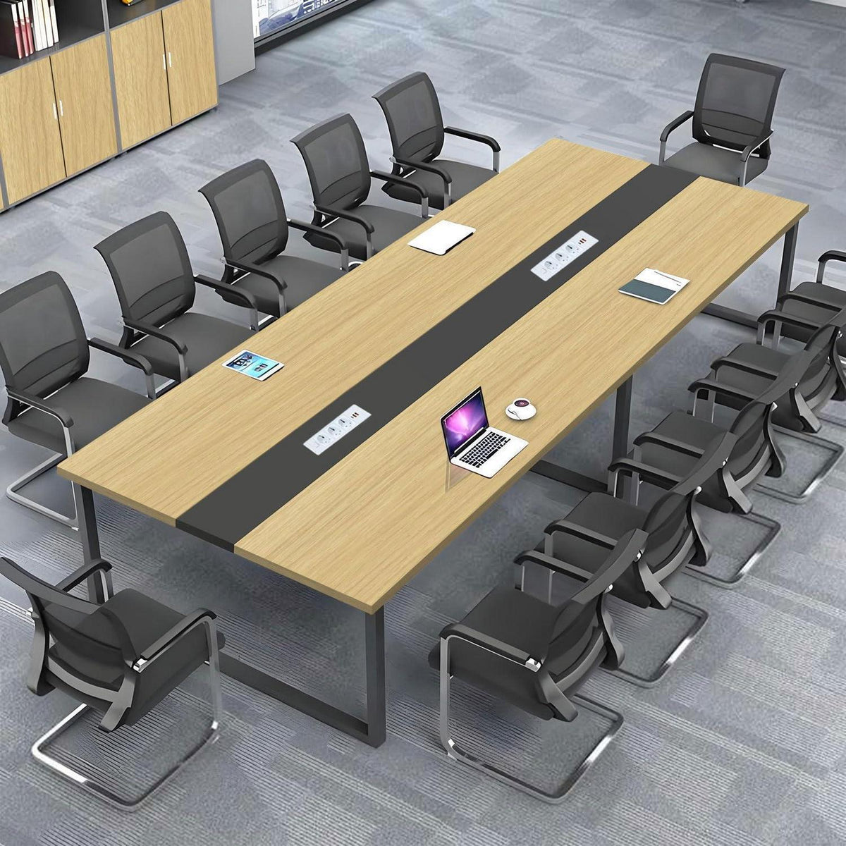 Konferenztisch D400 – Modern, Kabeldurchführung, Büro & Meeting